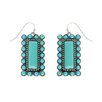 WESTERN VERTICAL TURQUOISE BAR EARRINGS