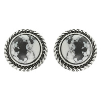 WESTERN TURQUOISE BUTTON EARRINGS