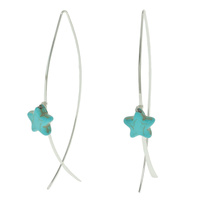 WESTERN ANGLED LOOP TURQUOISE STAR EARRINGS