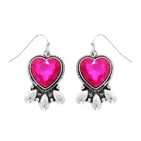 WESTERN NAVAJO CRYSTAL HEART EARRINGS