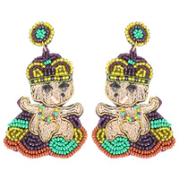MARDI GRAS KING CAKE BABY POST EARRINGS