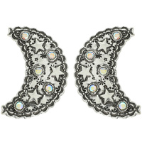 WESTERN STAR PATTERNED CRESCENT MOON EARRINGS