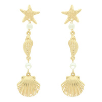 SEA LIFE THEME POST DANGLE EARRINGS