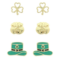 3-PACK ST. PATRICK THEMED EPOXY POST EARRINGS