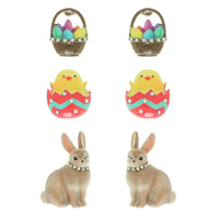 3-PACK EASTER THEMED EPOXY POST EARRINGS