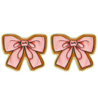 WESTERN TOOLED LEATHER BOW POST EARRINGS