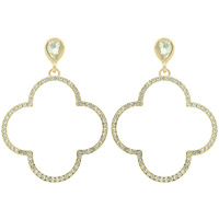 JEWELED QUATREFOIL POST DANGLE EARRINGS