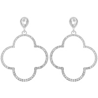 JEWELED QUATREFOIL POST DANGLE EARRINGS