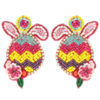 JEWELED EASTER EGG POST DANGLE EARRINGS