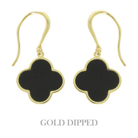 GOLD PLATED QUATREFOIL DANGLE EARRINGS