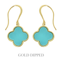 GOLD PLATED QUATREFOIL DANGLE EARRINGS