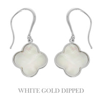 GOLD PLATED QUATREFOIL DANGLE EARRINGS