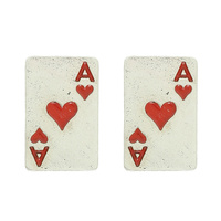 WESTERN ACE OF HEARTS POKER CARD EARRINGS