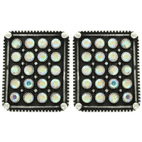 WESTERN JEWELED RECTANGLE POST EARRINGS