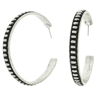 WESTERN SLIM BUBBLE HOOP EARRINGS