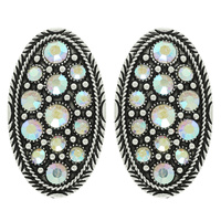 WESTERN OVAL BUBBLE CONCHO EARRINGS