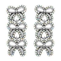WESTERN JEWLED BOW CHARM LINEAR EARRINGS