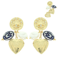 EVIL EYE HEART THEME CHARM EARRINGS