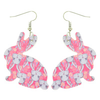 EASTER BUNNY PATTERN PRINT EARRINGS