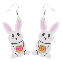 MULTICOLOR EASTER BUNNY LEATHER EARRINGS