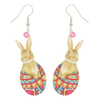 MULTICOLOR EASTER BUNNY ACRYLIC EARRINGS