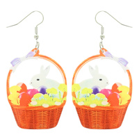 MULTICOLOR EASTER BUNNY ACRYLIC EARRINGS