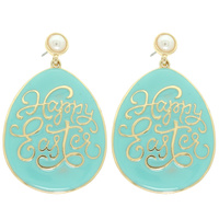 HAPPY EASTER EGG POST DANGLE EARRINGS