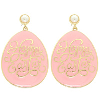 HAPPY EASTER EGG POST DANGLE EARRINGS