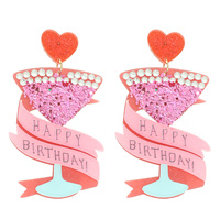 "HAPPY BIRTHDAY" POST DANGLE EARRINGS