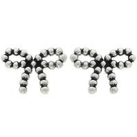 WESTERN BUBBLE BEADED BOW POST EARRINGS