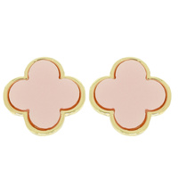 ACETATE CLOVER STUD EARRING