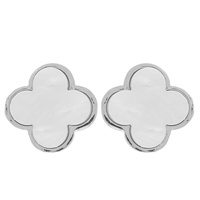 ACETATE CLOVER STUD EARRING