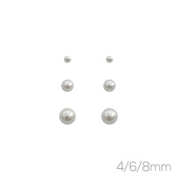 3-PAIR PEARL EARRING SET