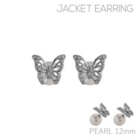 BUTTERFLY PEARL POST EARRINGS