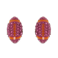 RHINESTONE FOOTBALL STUD EARRINGS