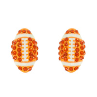 RHINESTONE FOOTBALL STUD EARRINGS