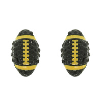 RHINESTONE FOOTBALL STUD EARRINGS