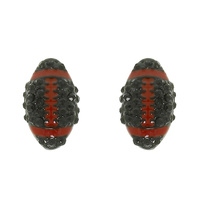 RHINESTONE FOOTBALL STUD EARRINGS