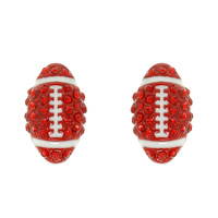 RHINESTONE FOOTBALL STUD EARRINGS