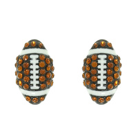 RHINESTONE FOOTBALL STUD EARRINGS