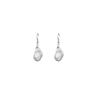 WHITE BAROQUE PEARL EARRINGS
