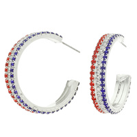 USA FLAG THEME HOOP EARRING