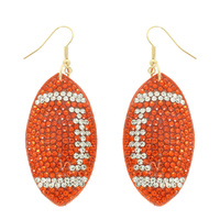 FAUX SUEDE FOOTBALL EARRINGS