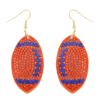 FAUX SUEDE FOOTBALL EARRINGS