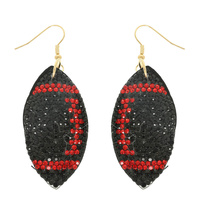 FAUX SUEDE FOOTBALL EARRINGS