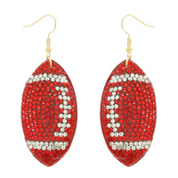 FAUX SUEDE FOOTBALL EARRINGS