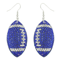 FAUX SUEDE FOOTBALL EARRINGS