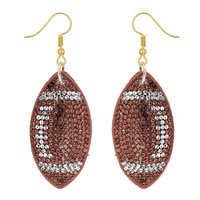 FAUX SUEDE FOOTBALL EARRINGS