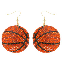 FAUX SUEDE BASKETBALL EARRINGS