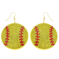 FAUX SUEDE SOFTBALL EARRINGS